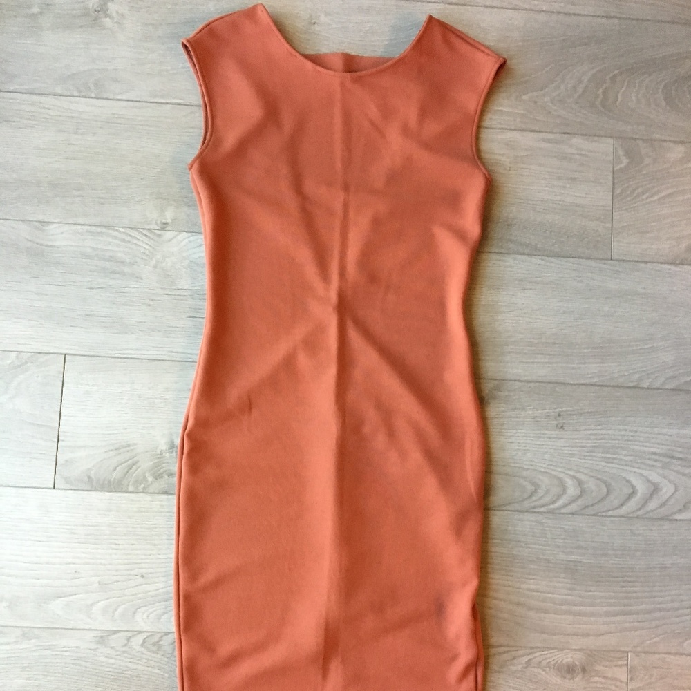 Zara BW Collection Peach Bodycon Sleeveless Dress